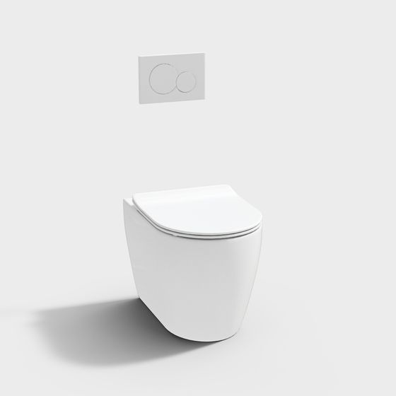 Suspended Toilet 3D model for Modern Interiors