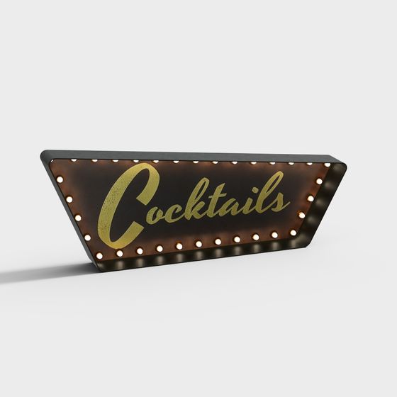 Cocktails Bar Sign 3D model