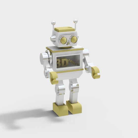 Nostalgic Retro Robot 3D model for Creative Projects