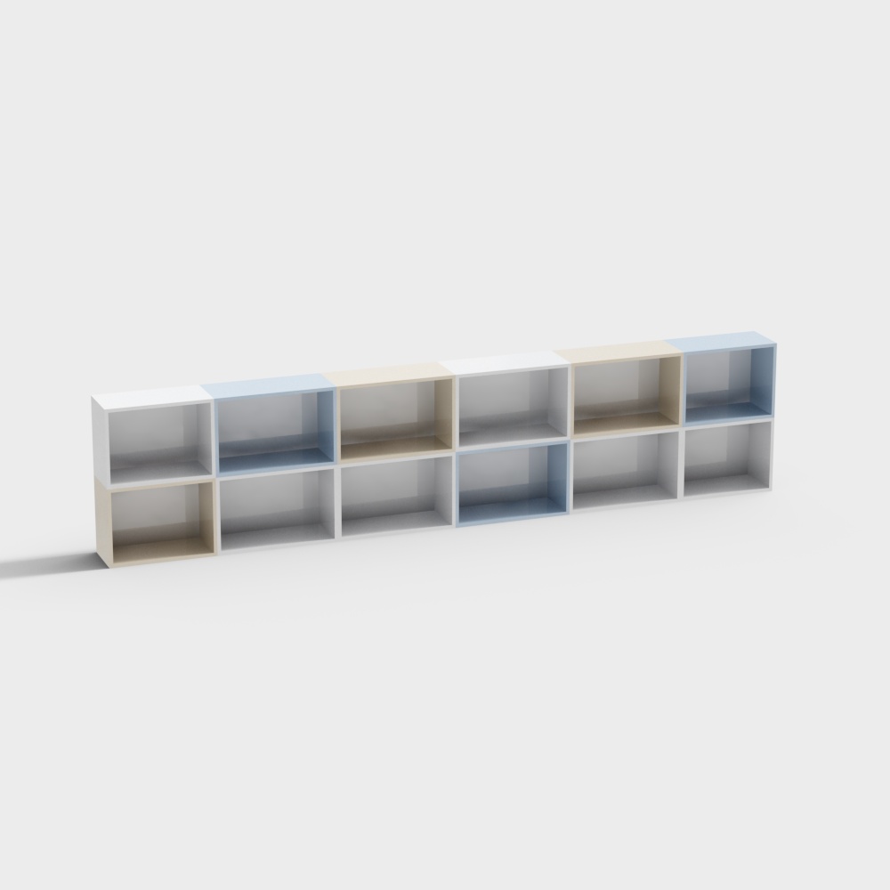 Modular Bookshelf 3D model for Contemporary Spaces