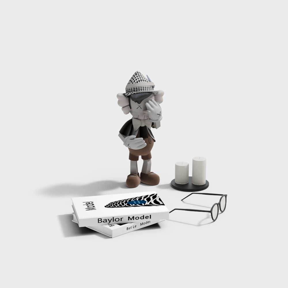 Baylor Model 3D Model - Unique Blend of Modern Art and Retro Style