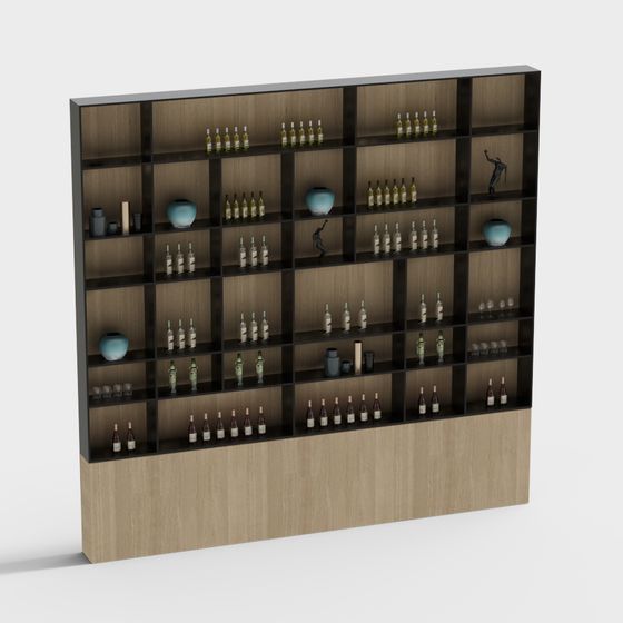 Elegant Wine Rack Shelf 3D model