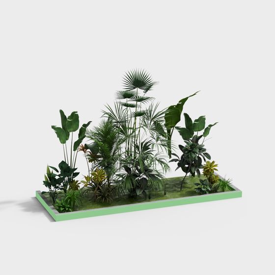 Jungle Oasis Low-Poly 3D Model for Creative Projects