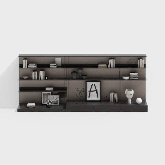 Stylish Minimalist Bookshelf 3D model