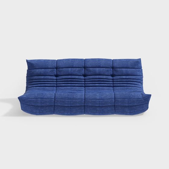 Stylish Modular Low-Poly Sofa 3D model