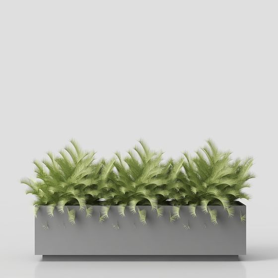 Elegant Rectangular Planter 3D model for Creative Spaces