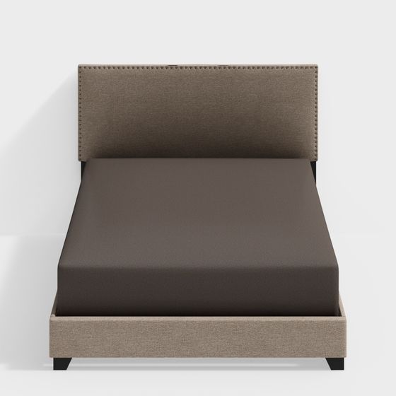 Stylish Low-Polygon Bed 3D model for Contemporary Spaces