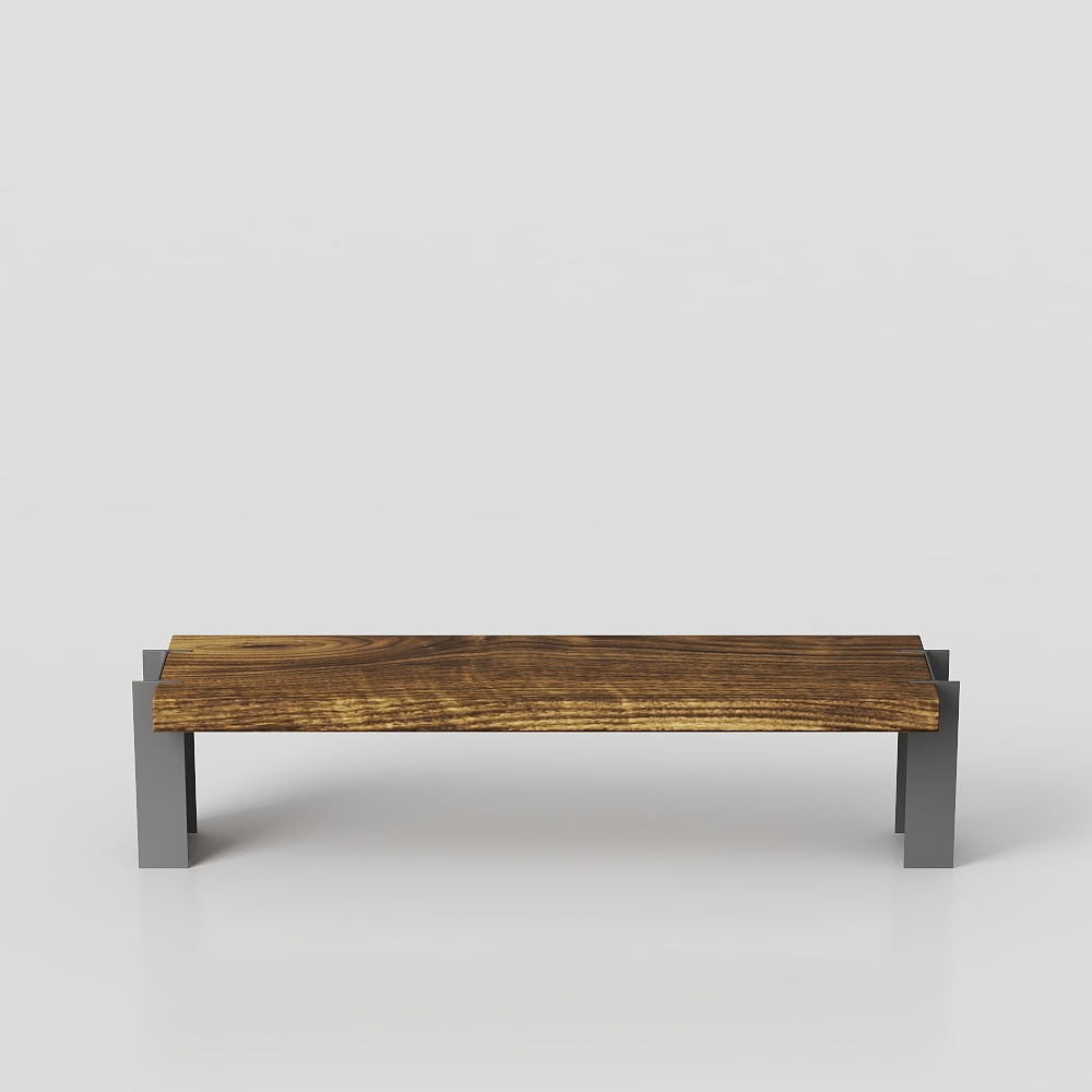 Banco madeira e viga metalica long table