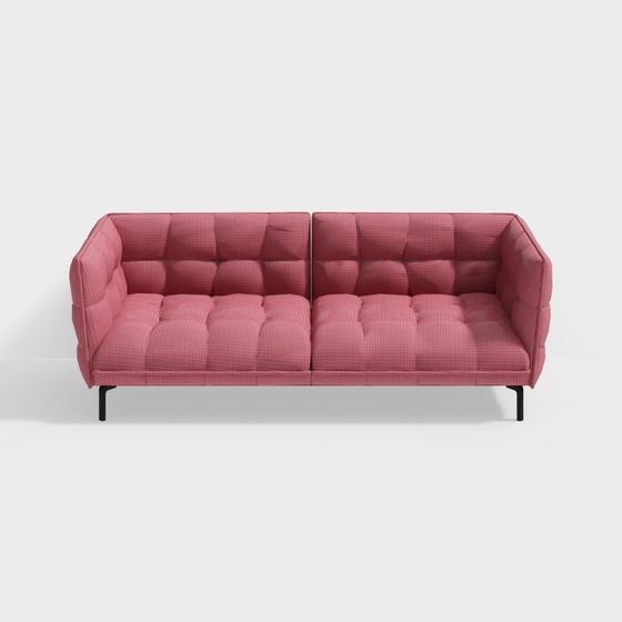 Chic Pink Plaid Sofa 3D model for Modern Interiors