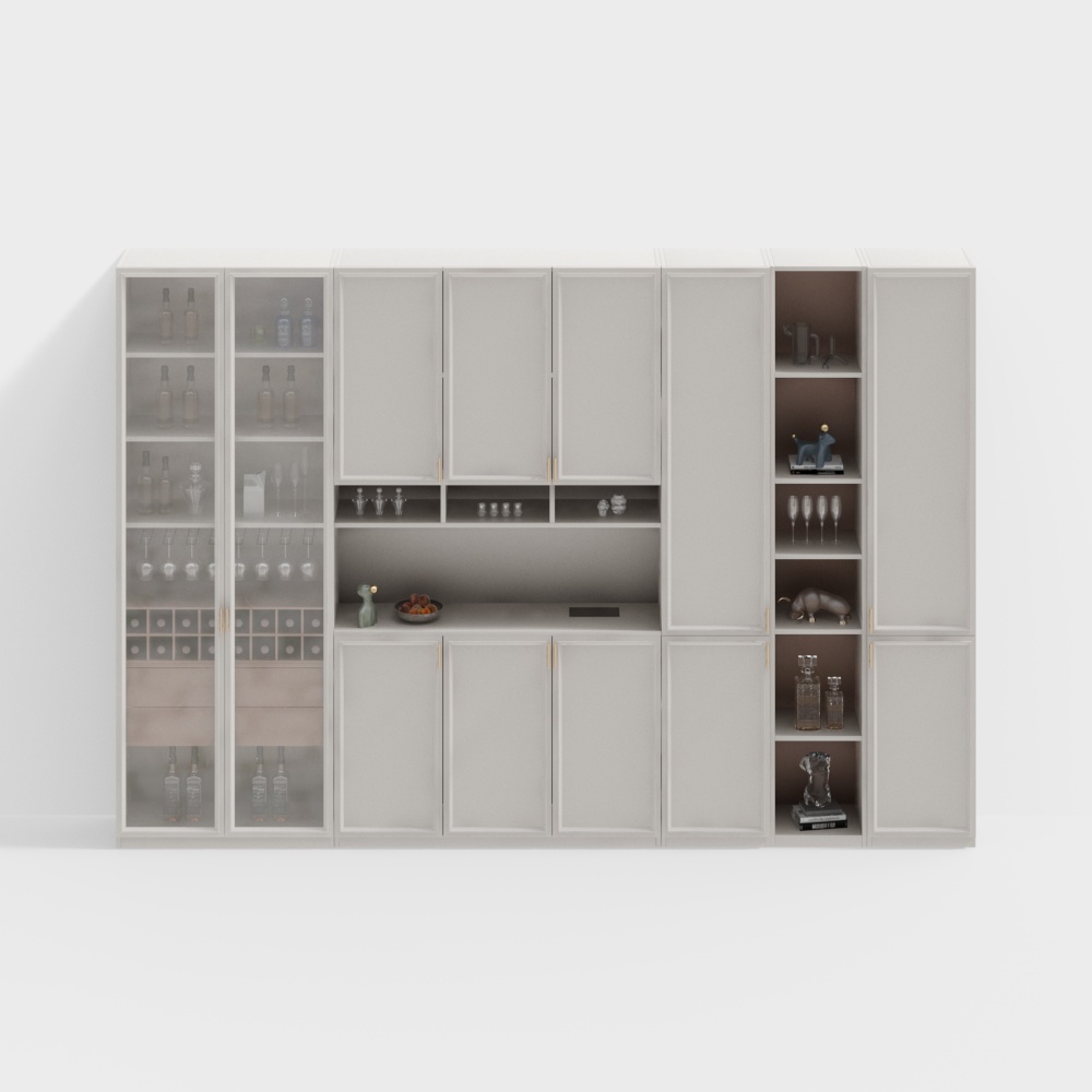 Armario de vinos de cocina rosa simple