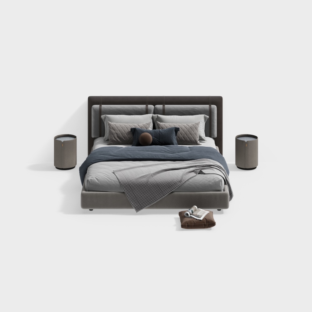 Chambre moderne simple avec lit double