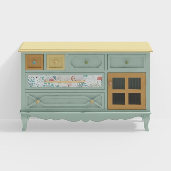 Rustic Charm Storage Cabinet 3D model