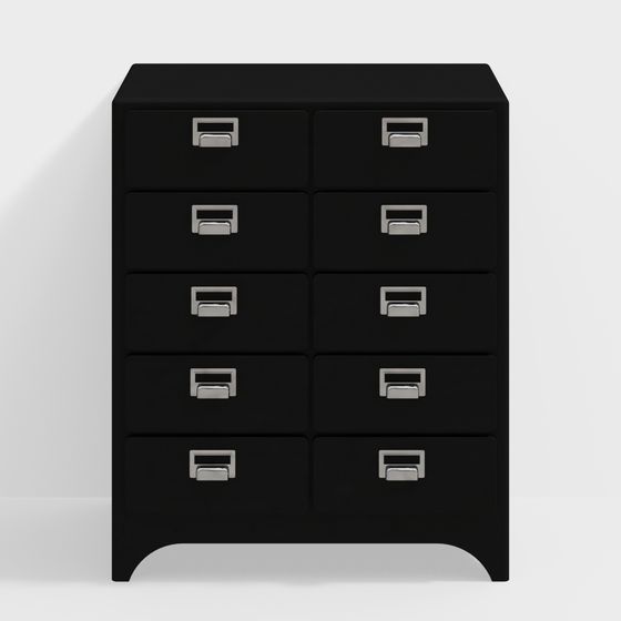 Stylish Black Drawer Cabinet 3D model for Modern Spaces