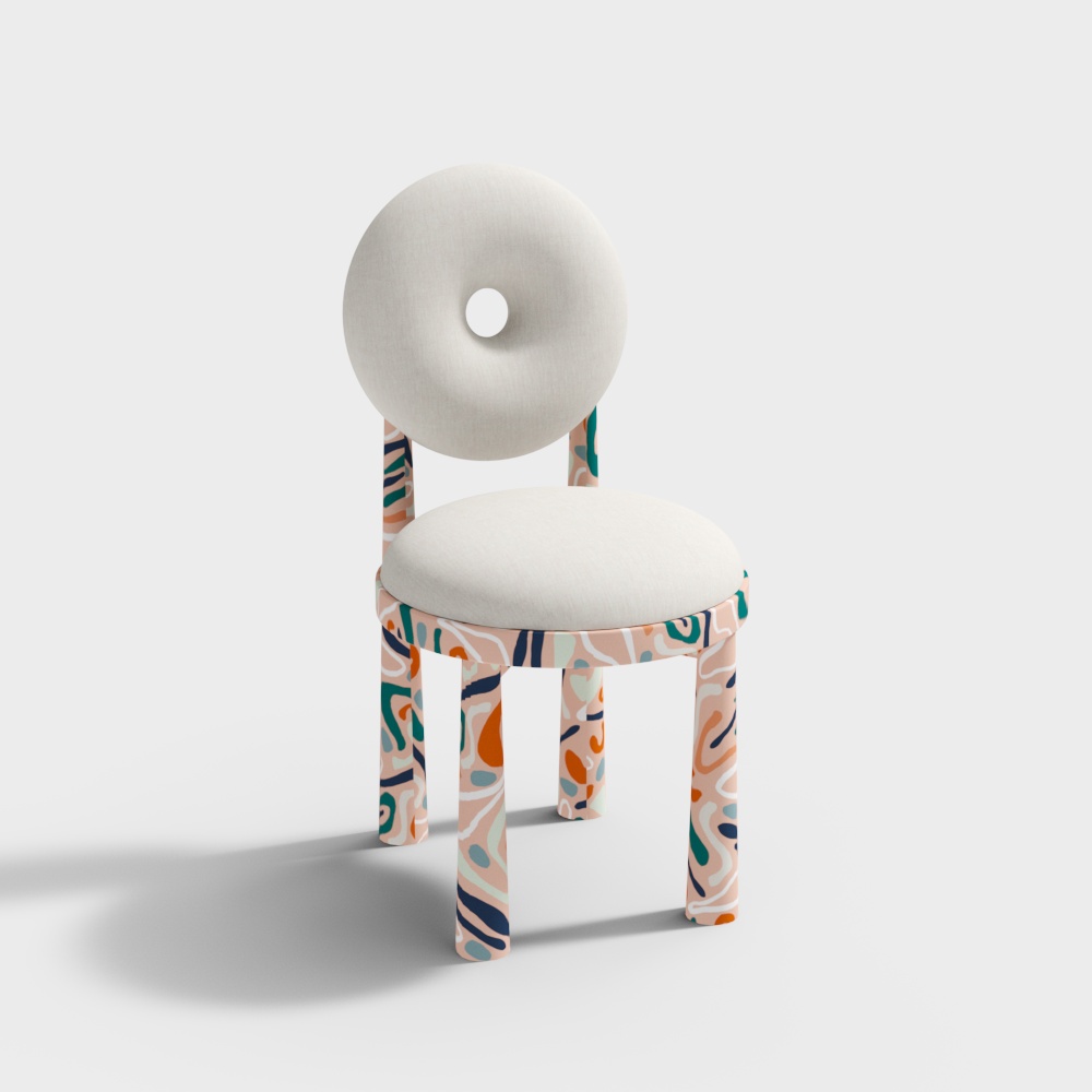 Artistic Low-Polygon 3D Chair Model