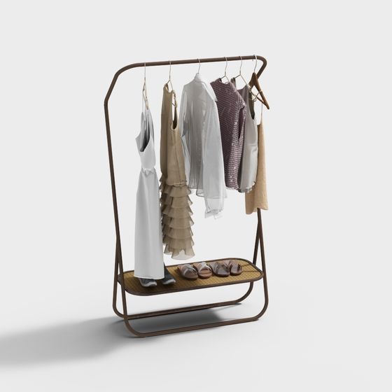 Elegant Low-Poly Hanger 3D Model for Modern Spaces
