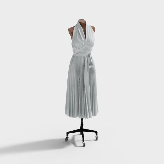 Elegant Dress Low-Poly 3D Model