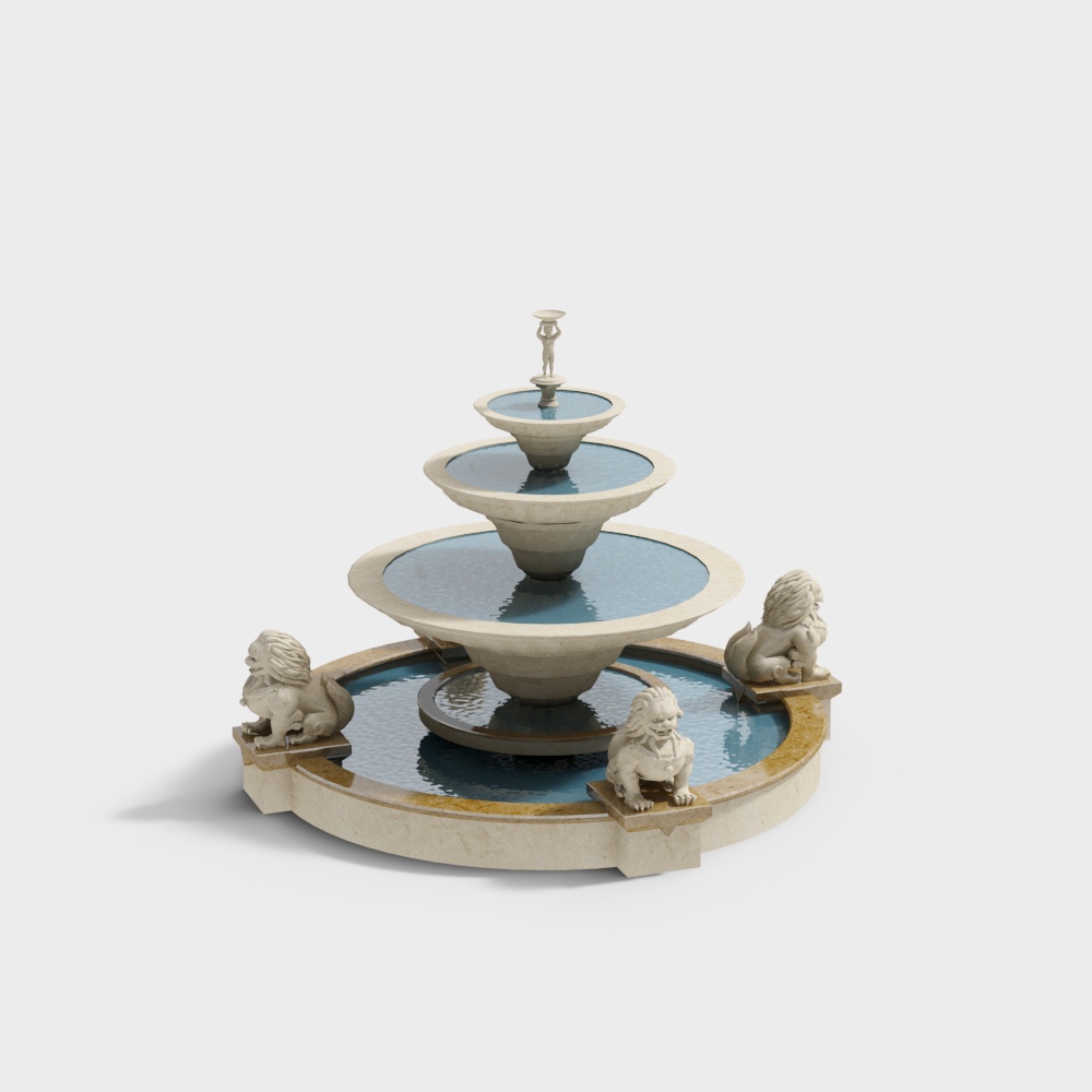 European sculpture fountain landscape