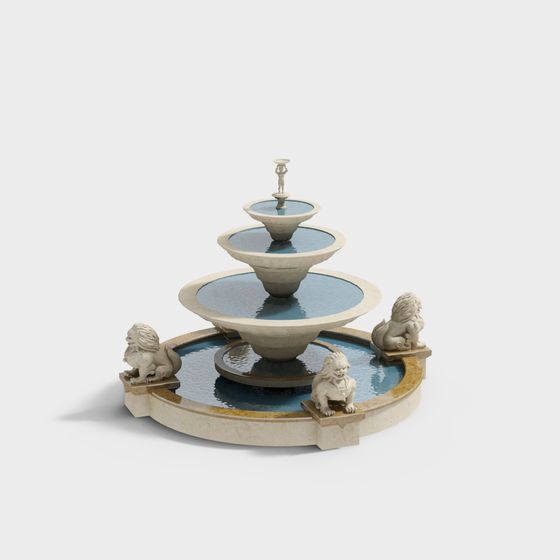 Royal Lion Fountain 3D model