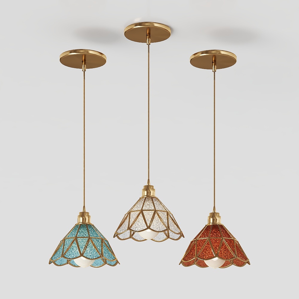 Elegant Retro-Modern Chandelier 3D Model