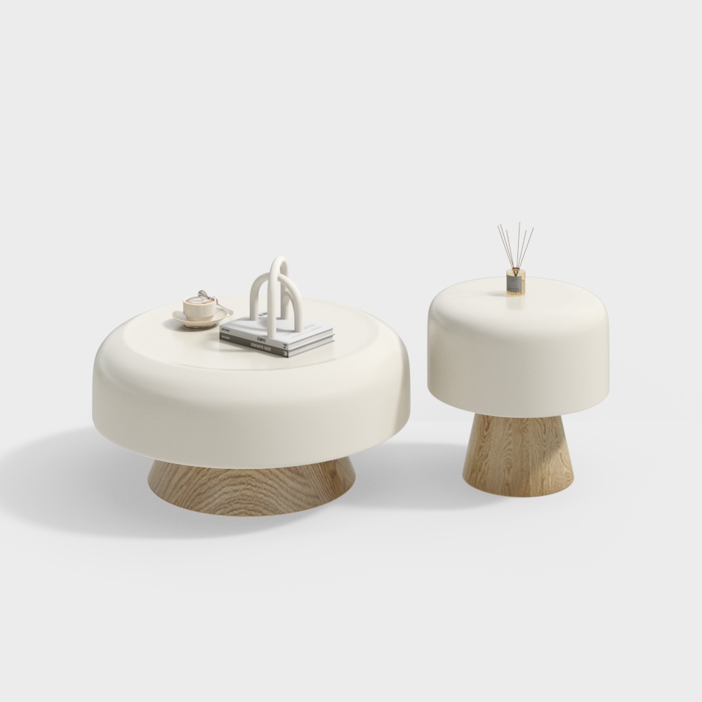 Modern cream wind mother end table