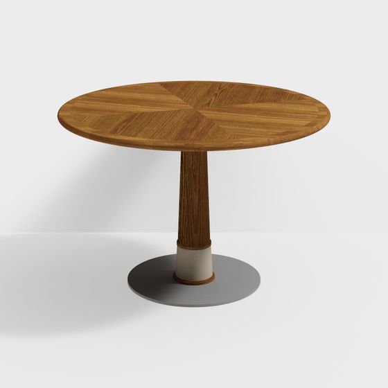 ケナ モダン 円形無垢材ダイニングテーブル