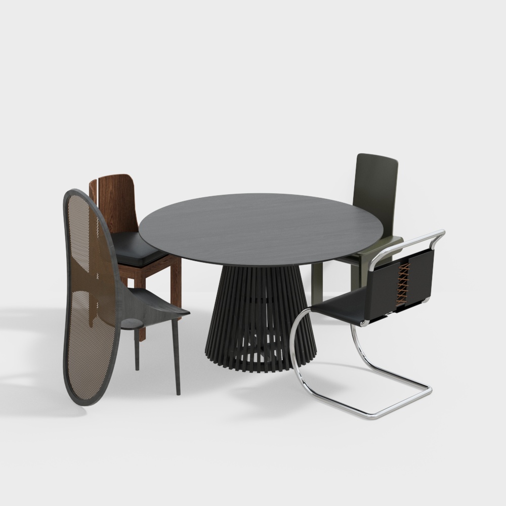 Modern ancient style home restaurant dining table and chair combination