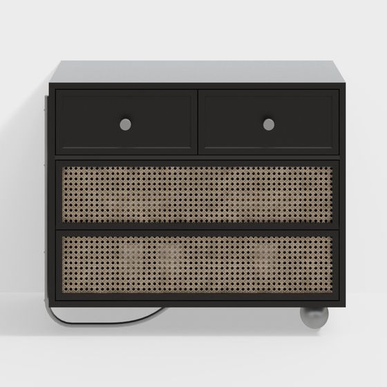 Retro Industrial Nightstand 3D model