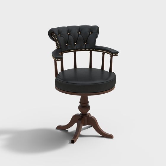 Vintage Office Chair 3D model for Elegant Interiors