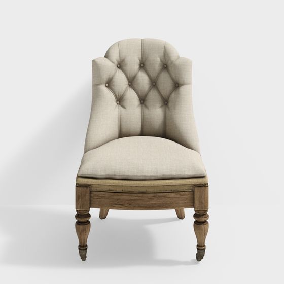 Vintage Tufted Chair 3D model