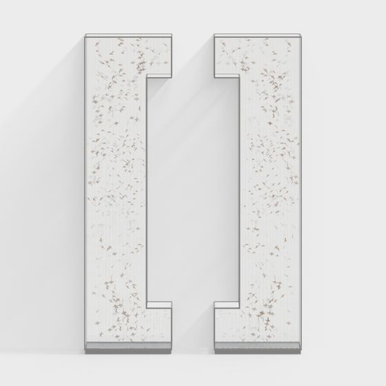 Artistic Feather Doors 3D model