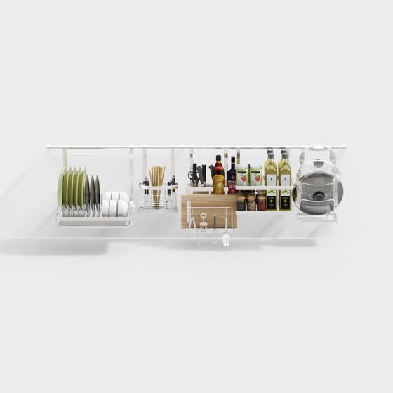 Minimalist Kitchen Storage Rack 3D model
