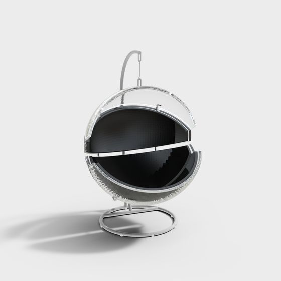 Modern Living Room Hanging Chair 3D Model in Gray
