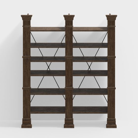 Stylish Retro Bookshelf 3D model for Creative Projects