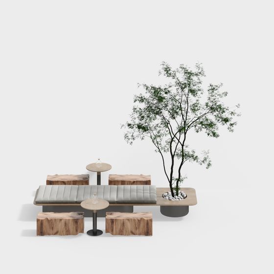 Photo inspiration: Fresh Look at Modern Minimalist Green Furniture Set 3D Model