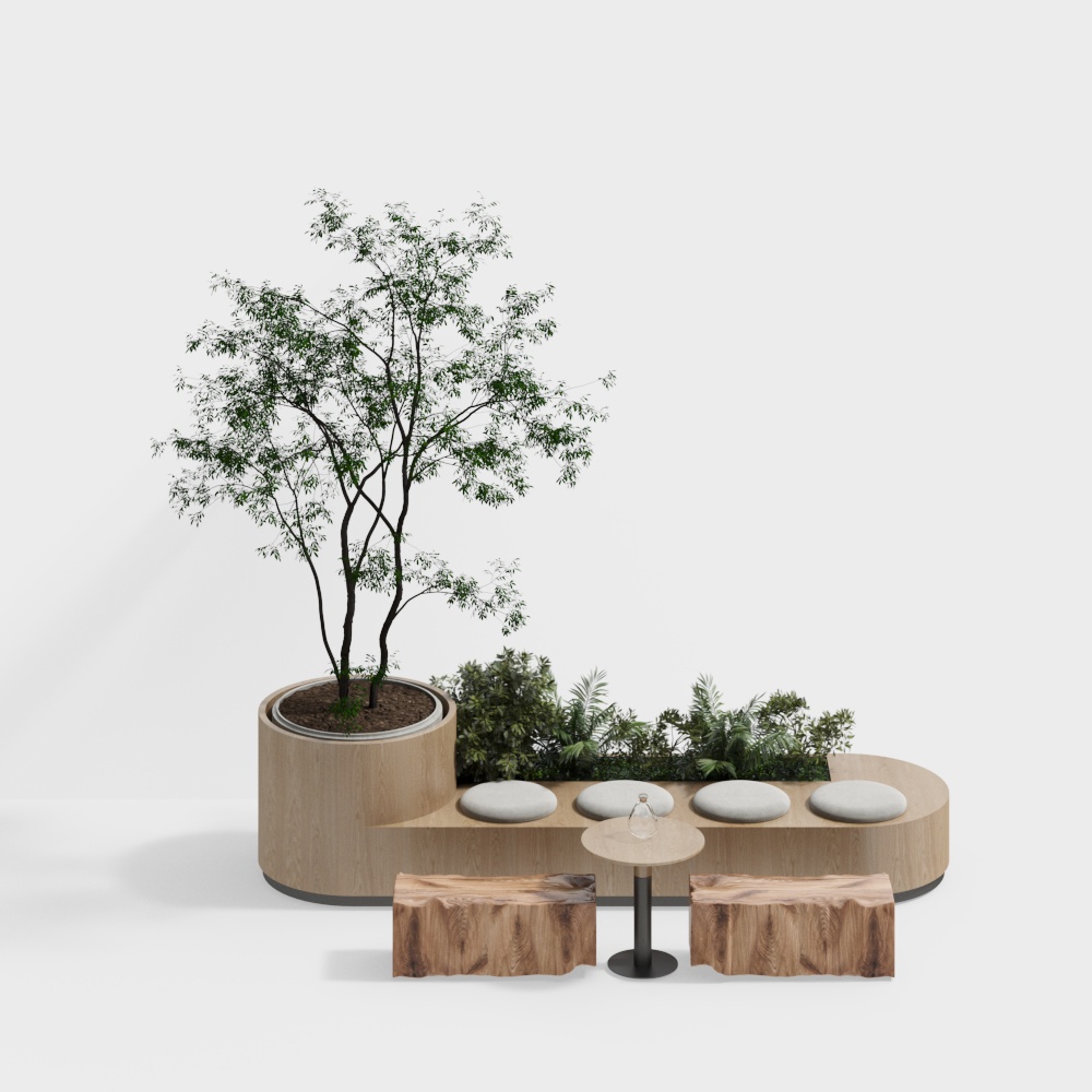 Modern outdoor table and chair set