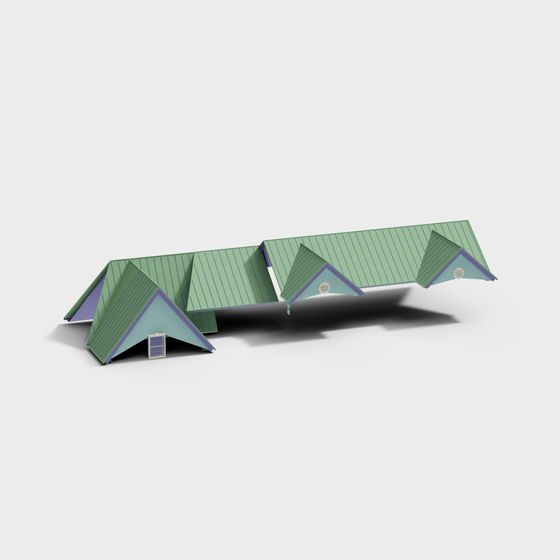 Charming Low-Poly Cottage Cluster 3D model
