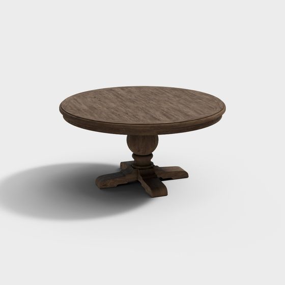 Retro Round Table 3D model for Creative Projects