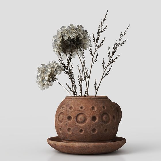 Vintage Vase Low Poly 3D model