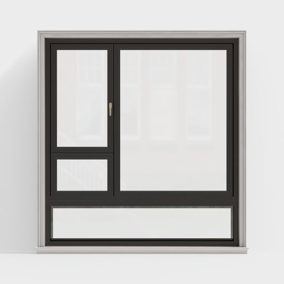Elegant Low-Poly Window 3D Model