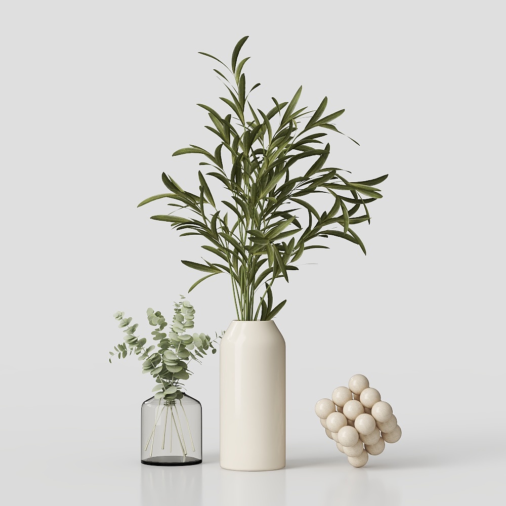 Urban Greenery 3D Model – Low-Poly Plants Decor