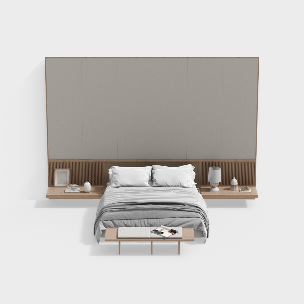 ชุดเตียงคู่ห้องนอนสมัยใหม่