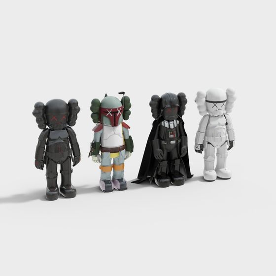 Kaws x Star Wars 3D model collection