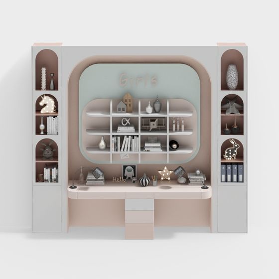 Girls' Study Desk 3D model