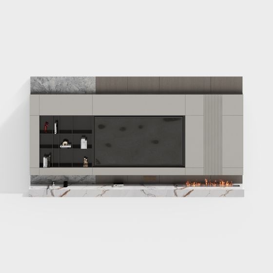 Urban Living Room Fireplace 3D model