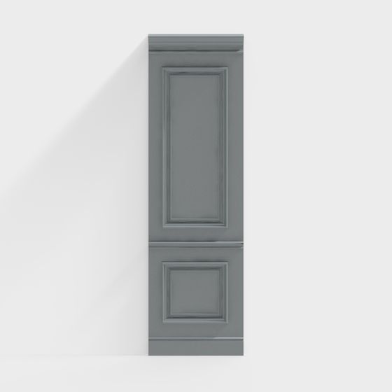 Stylish Low Poly Door Panel 3D model for Interiors