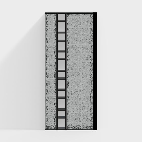 Modern Living Room Partition Screen 3D Model in Gray