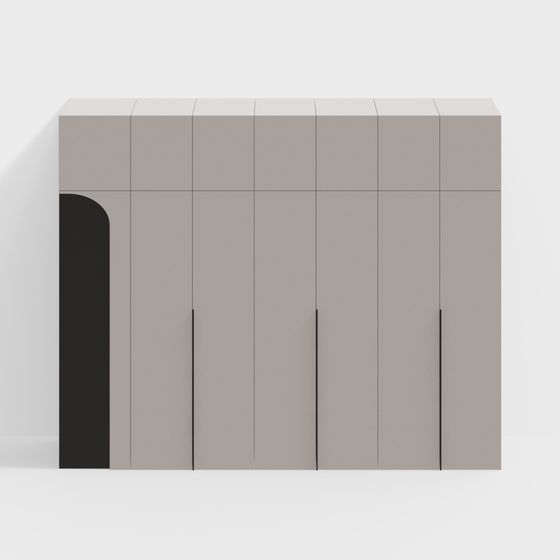 Minimalist Gray Storage Cabinet 3D model