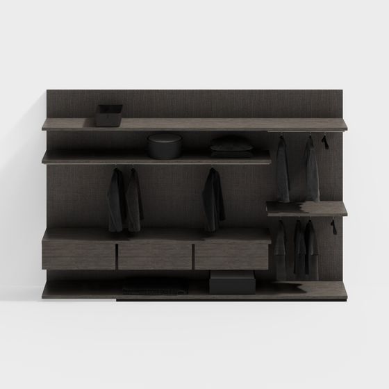 Stylish Minimalist Wardrobe 3D Model