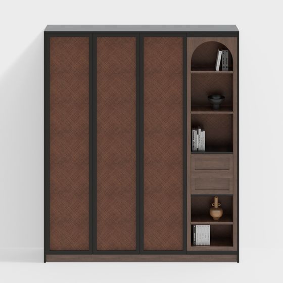 Elegant Wooden Bookshelf 3D model