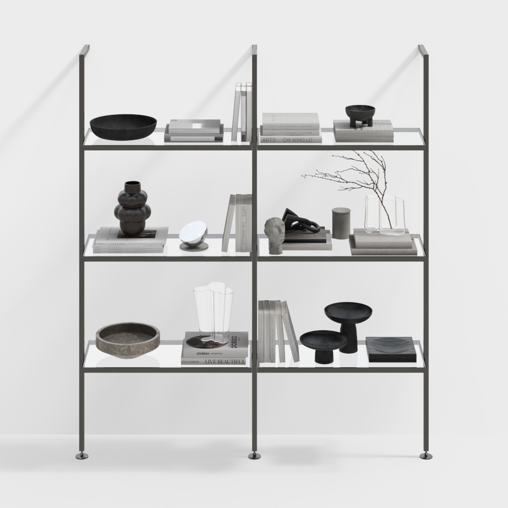 Metal bookshelf